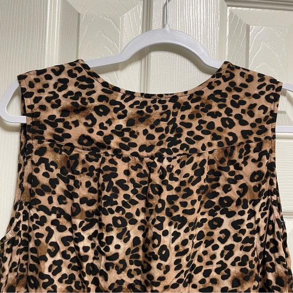 Beachlunch lounge Leopard print split neck shift dress L - Picture 11 of 11
